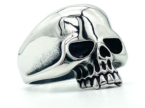 Skull edelstahl ring - edelstahl, biker