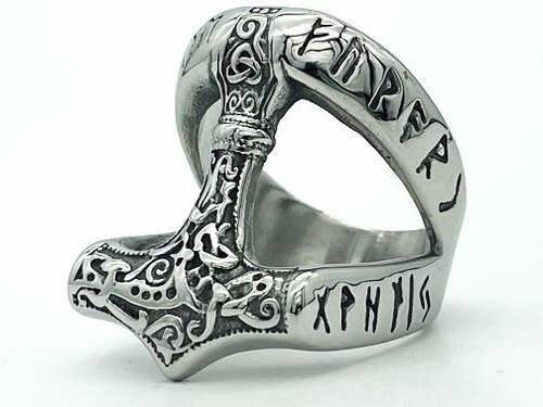 Thorshammer edelstahl ring - edelstahl,