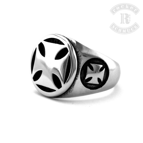 Edelstahl ring iron cross - ring,