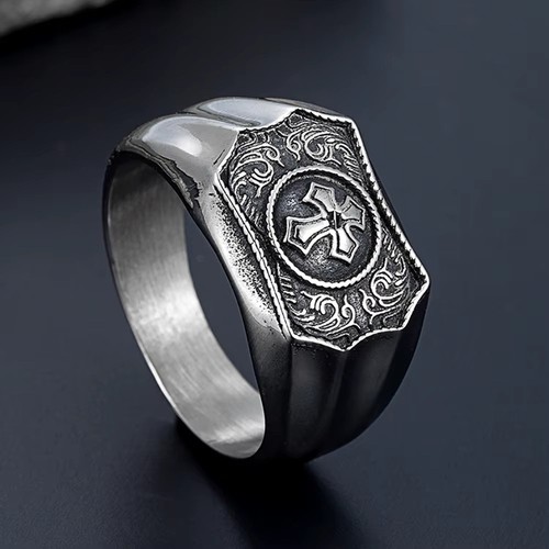 Templer kreuz ring edelstahl - kreuz,
