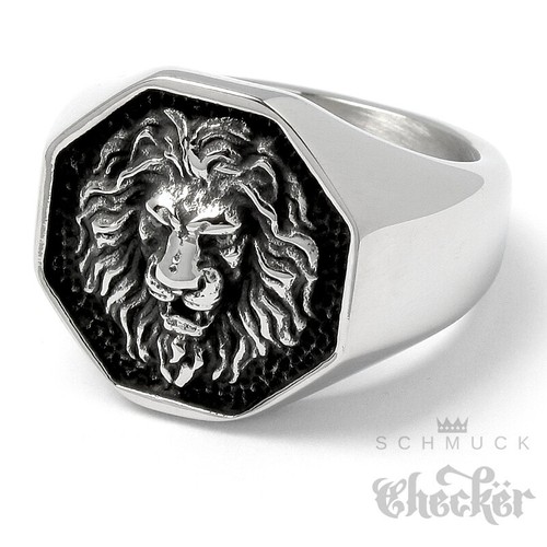 Löwen ring aus 316l edelstahl - löwen-ring,
