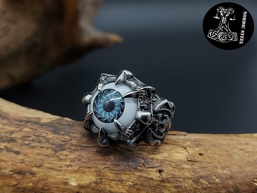 Ring auge blau - ring, edelstahl