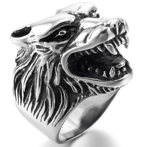 Wolf ring wolfskopf biker - wolfskopf,