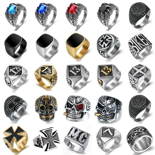 Totenkopf biker ring edelstahl - biker,