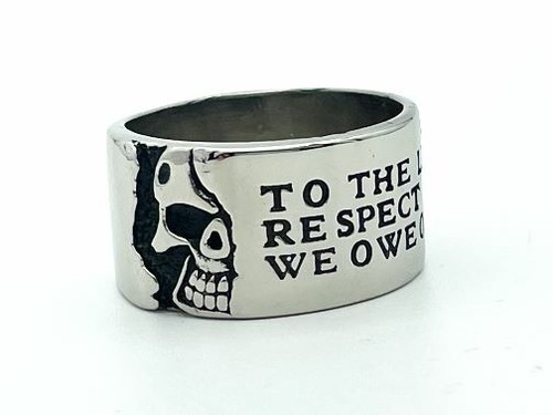 Respect skull edelstahl ring - edelstahl,