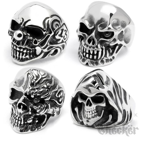 Totenkopf ring edelstahl - totenkopf,