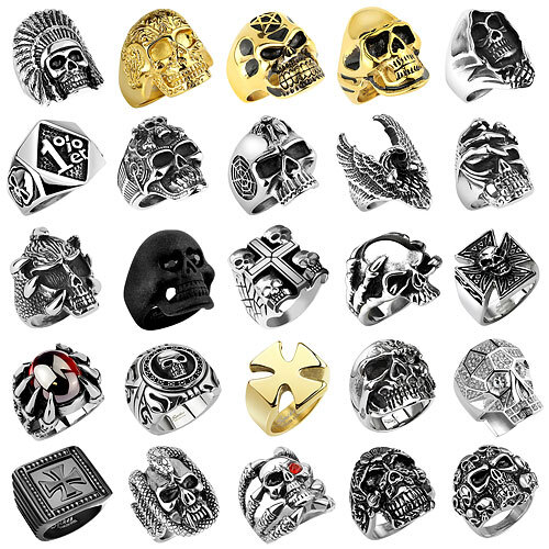 Totenkopf biker ring - biker, edelstahl