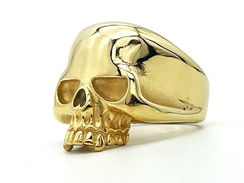Skull edelstahl ring - ring, gold