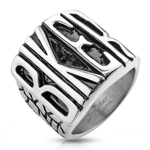 316l edelstahl ring biker - edelstahl,