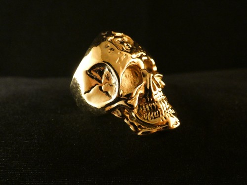 Biker ring totenkopf - 24, karat