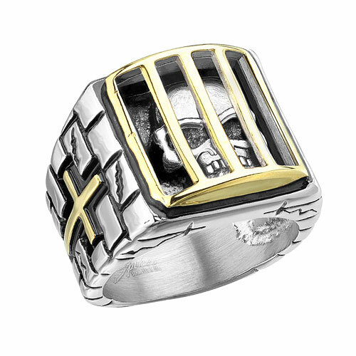 Biker rocker edelstahl ring - biker,
